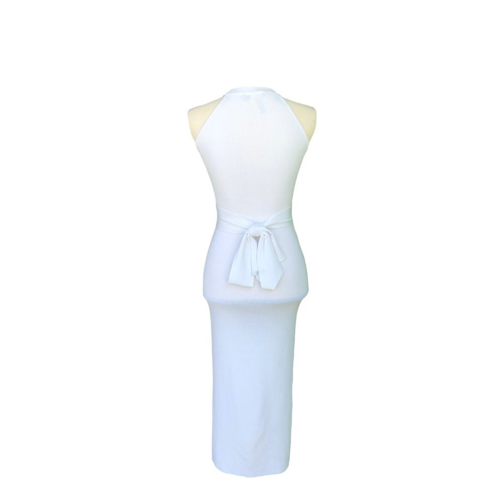 Beautiful Women's colorful stretch dress, with attached belt M - Picture 3 of 8